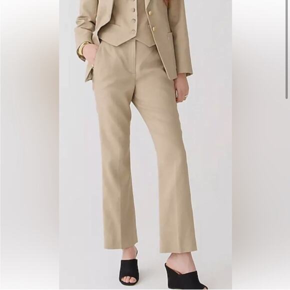 J. Crew Pants - J. Crew Slim-Fit Flare Pant in Stretch Linen Blend in Tan - Size 2